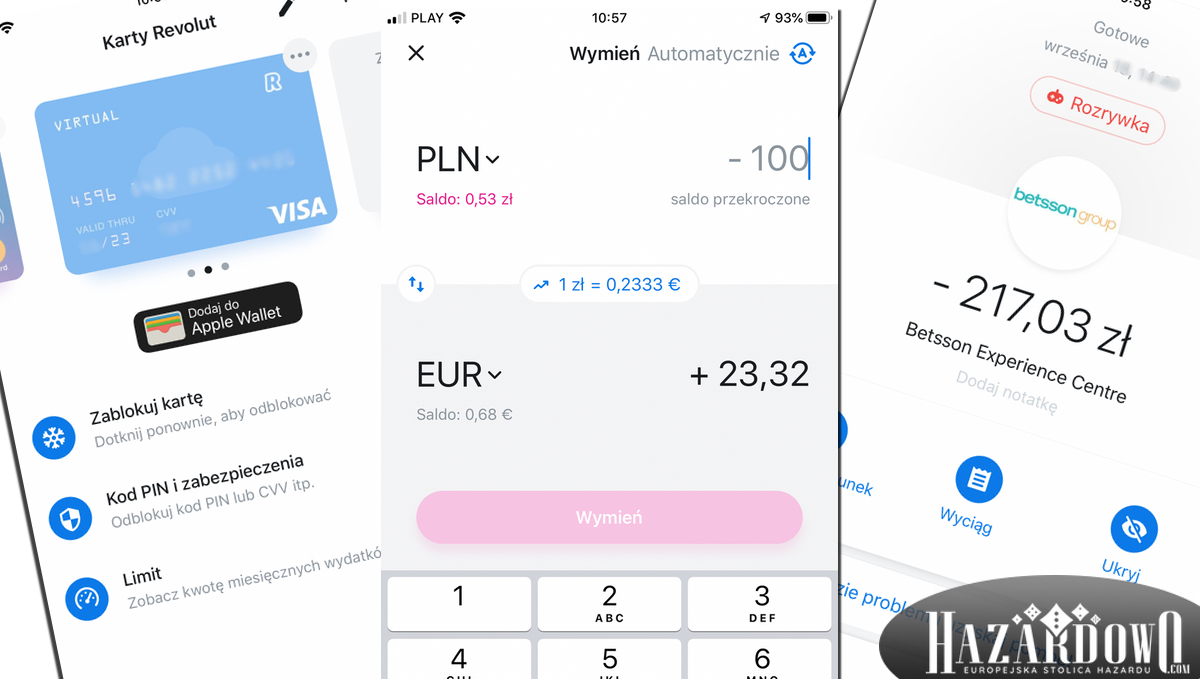 Revolut - wpłaty i wypłaty w kasynie online